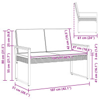 Produktbild för Utomhusbänk Grå och Marinblå 107 x 61 x 80 cm konstrotting