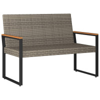 Produktbild för Utomhusbänk Grå och Marinblå 107 x 61 x 80 cm konstrotting