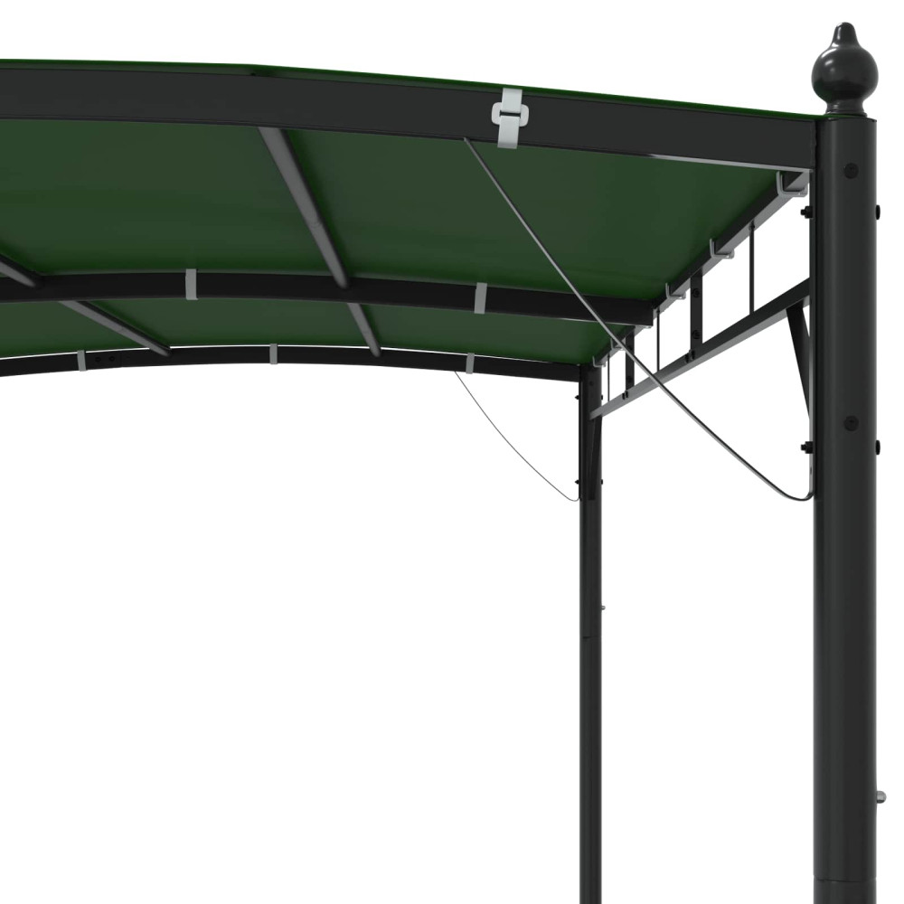 Produktbild för Paviljong 3 x 3 x 2,55 m Grön Pulverlackerat stål och tyg