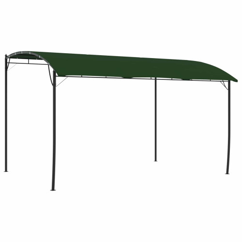 vidaXL Paviljong 4 x 3 x 2,55 m Grön Pulverlackerat stål och tyg