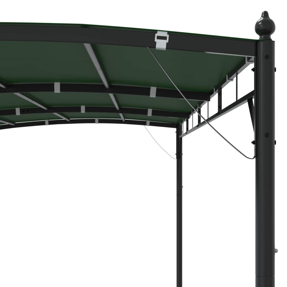 Produktbild för Paviljong 4 x 3 x 2,55 m Grön Pulverlackerat stål och tyg