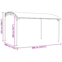 Produktbild för Paviljong 4 x 3 x 2,55 m Grön Pulverlackerat stål och tyg