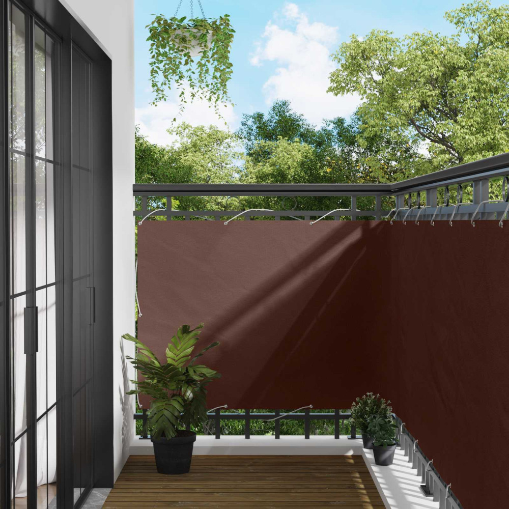 Produktbild för Balkong Skärm Brun 110 x 800 cm Oxford Tyg