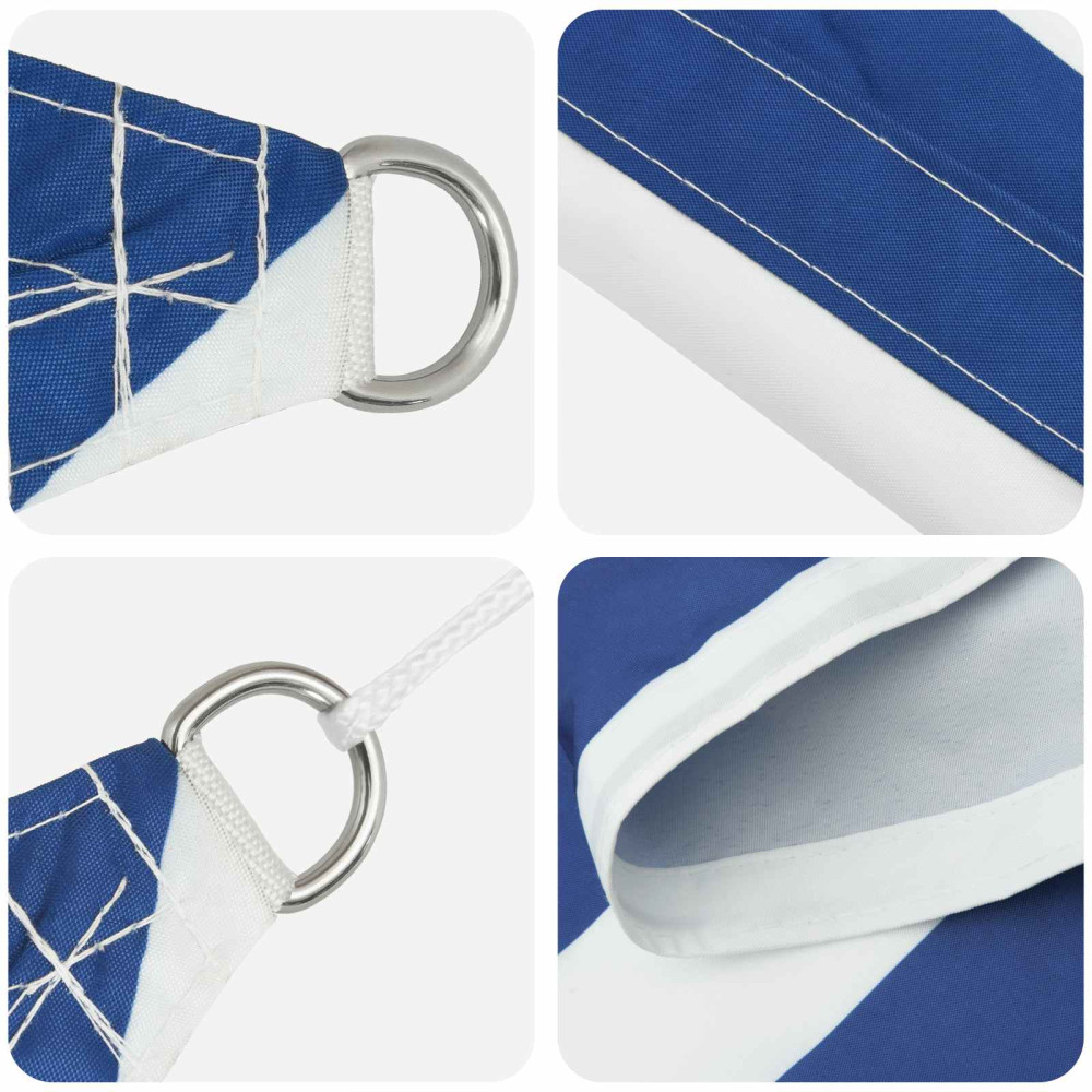 Produktbild för Solskugge segel Blå och Vit 5 x 5 x 6 m 100% polyester oxford