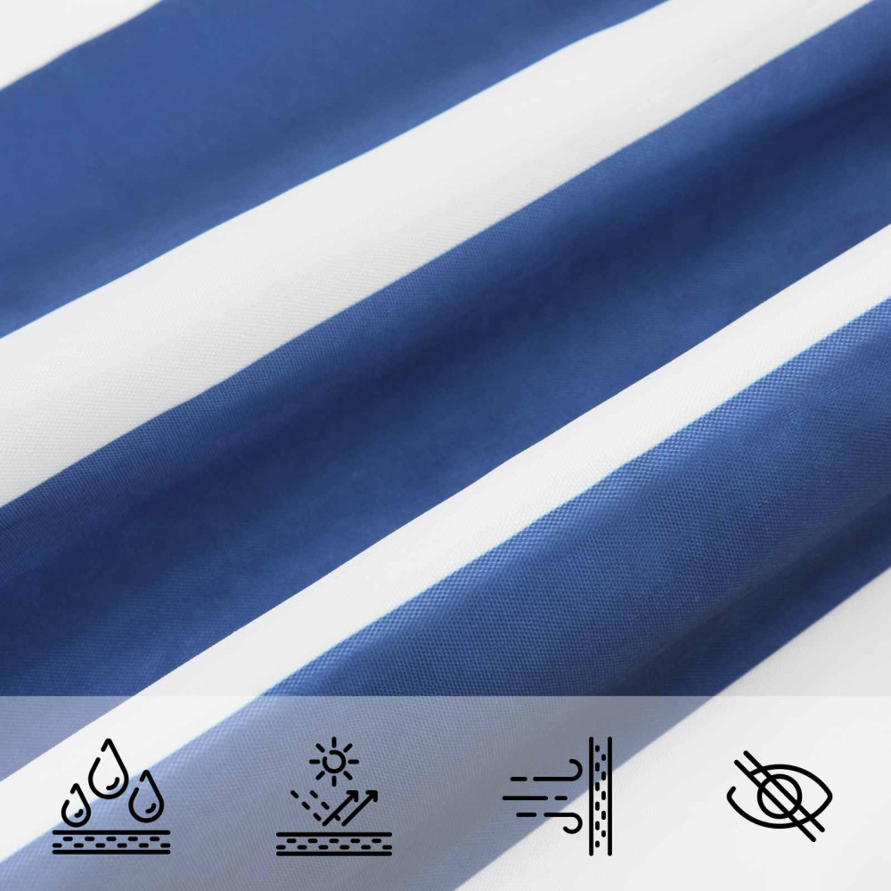 Produktbild för Solskugge segel Blå och Vit 5 x 5 x 6 m 100% polyester oxford