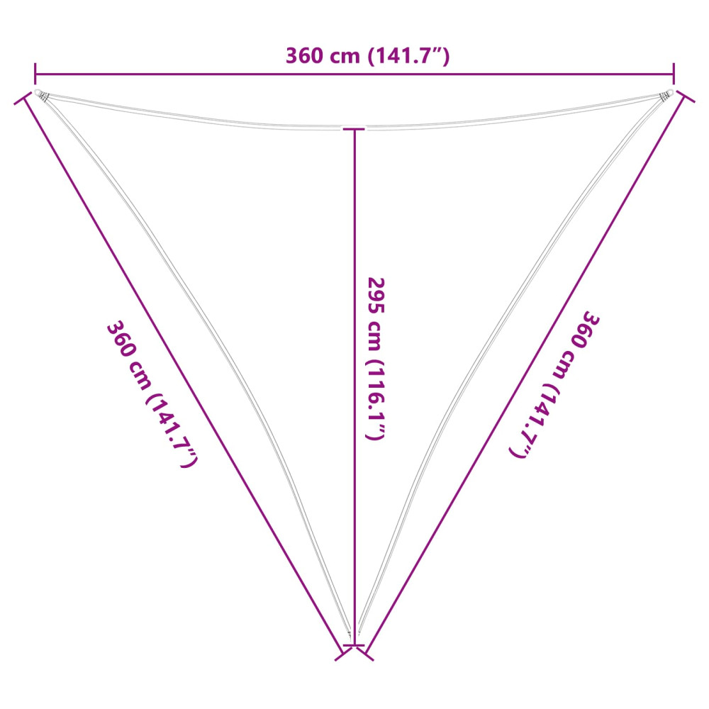 Produktbild för Solskugge segel Ljusgrå och vit. 3,6 x 3,6 x 3,6 m