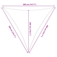Produktbild för Solskugge segel Ljusgrå och vit. 3,6 x 3,6 x 3,6 m