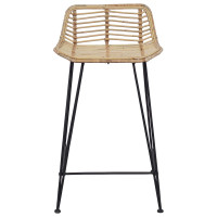 Produktbild för Barpall 2 pcs Naturlig 44 x 45 x 76 cm Rattan och Stål