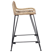 Produktbild för Barpall 2 pcs Naturlig 44 x 45 x 76 cm Rattan och Stål