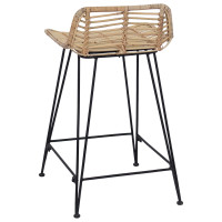 Produktbild för Barpall 2 pcs Naturlig 44 x 45 x 76 cm Rattan och Stål