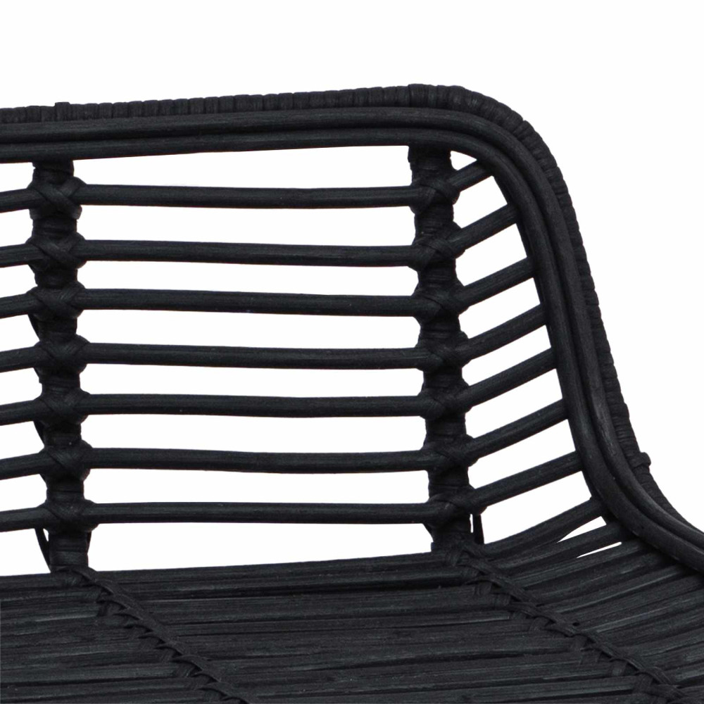 Produktbild för Barpall 2 pcs Svart 44 x 45 x 76 cm Rattan och Stål