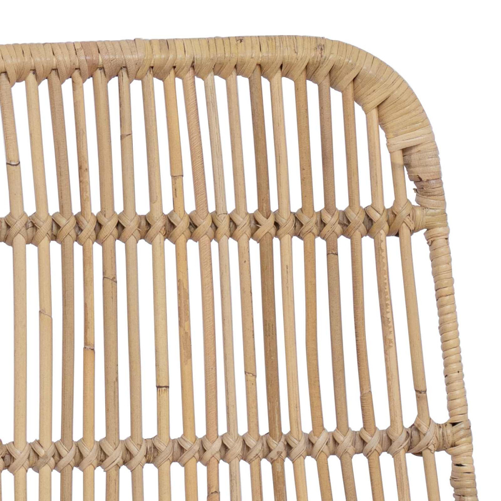 Produktbild för Matsalsstol 2 pcs Naturlig 41 x 55 x 85 cm Rattan och Stål