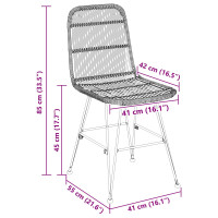 Produktbild för Matsalsstol 2 pcs Naturlig 41 x 55 x 85 cm Rattan och Stål
