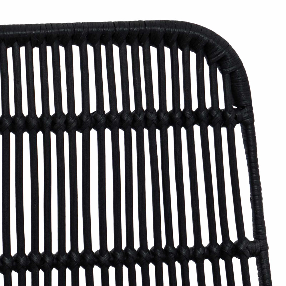 Produktbild för Matsalsstol 2 pcs Svart 41 x 55 x 85 cm Rattan och Stål