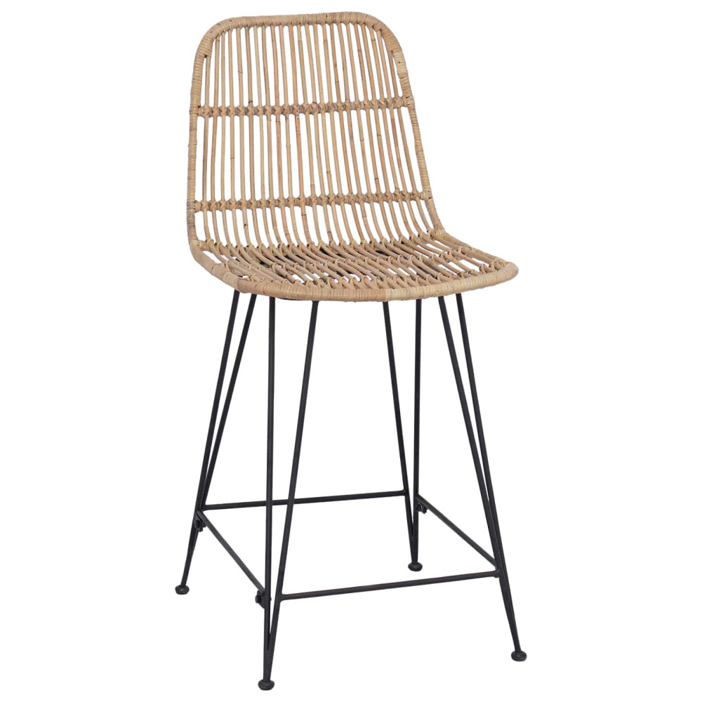 Produktbild för Barpall 2 pcs Naturlig 44 x 54 x 96 cm Rattan och Stål