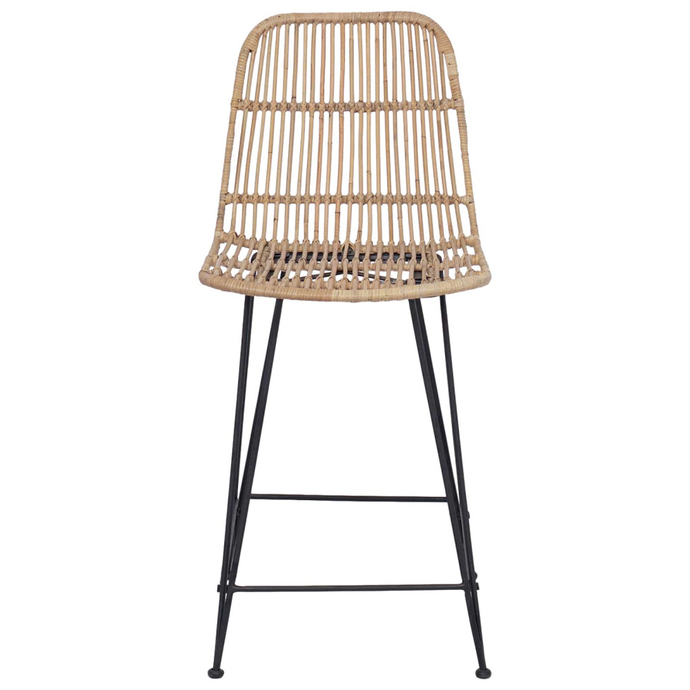 Produktbild för Barpall 2 pcs Naturlig 44 x 54 x 96 cm Rattan och Stål