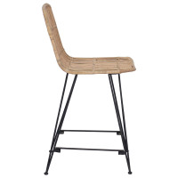 Produktbild för Barpall 2 pcs Naturlig 44 x 54 x 96 cm Rattan och Stål