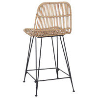 Produktbild för Barpall 2 pcs Naturlig 44 x 54 x 96 cm Rattan och Stål