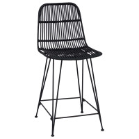 Produktbild för Barpall 2 pcs Svart 44 x 54 x 96 cm Rattan och Stål