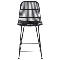 Produktbild för Barpall 2 pcs Svart 44 x 54 x 96 cm Rattan och Stål