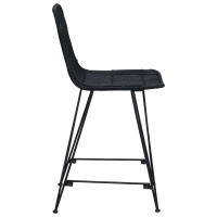 Produktbild för Barpall 2 pcs Svart 44 x 54 x 96 cm Rattan och Stål