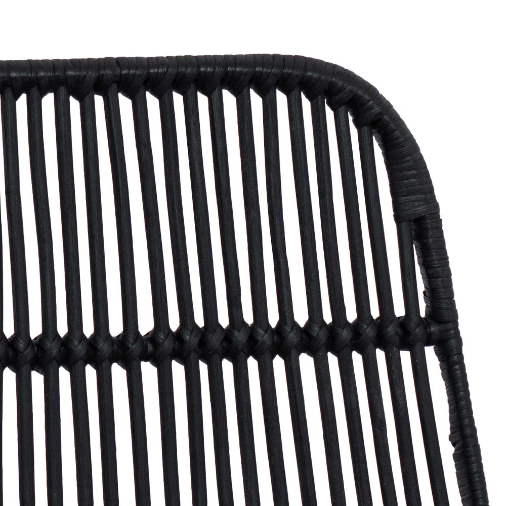 Produktbild för Barpall 2 pcs Svart 44 x 54 x 96 cm Rattan och Stål