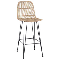 Produktbild för Barpall 2 pcs Naturlig 44 x 55 x 109 cm Rattan och Stål