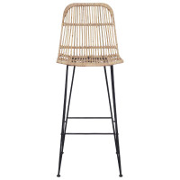 Produktbild för Barpall 2 pcs Naturlig 44 x 55 x 109 cm Rattan och Stål