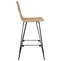 Produktbild för Barpall 2 pcs Naturlig 44 x 55 x 109 cm Rattan och Stål