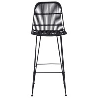 Produktbild för Barpall 2 pcs Svart 44 x 55 x 109 cm Rattan och Stål
