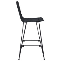 Produktbild för Barpall 2 pcs Svart 44 x 55 x 109 cm Rattan och Stål