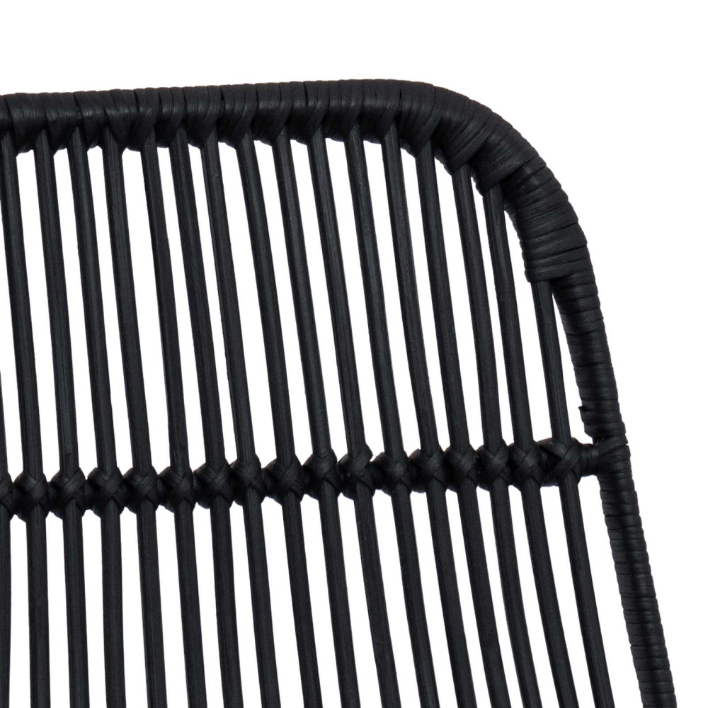 Produktbild för Barpall 2 pcs Svart 44 x 55 x 109 cm Rattan och Stål