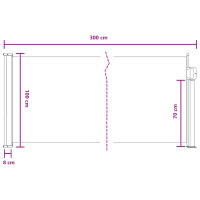 Produktbild för Utfällbar sidomarkis Antracit 300 x 100 cm Polyester