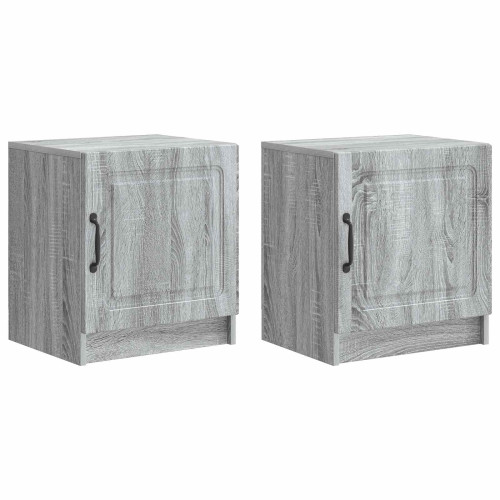 vidaXL Nattduksbord 2 pcs Grå sonoma-ek 43 x 34,5 x 47 cm - Nattduksbord