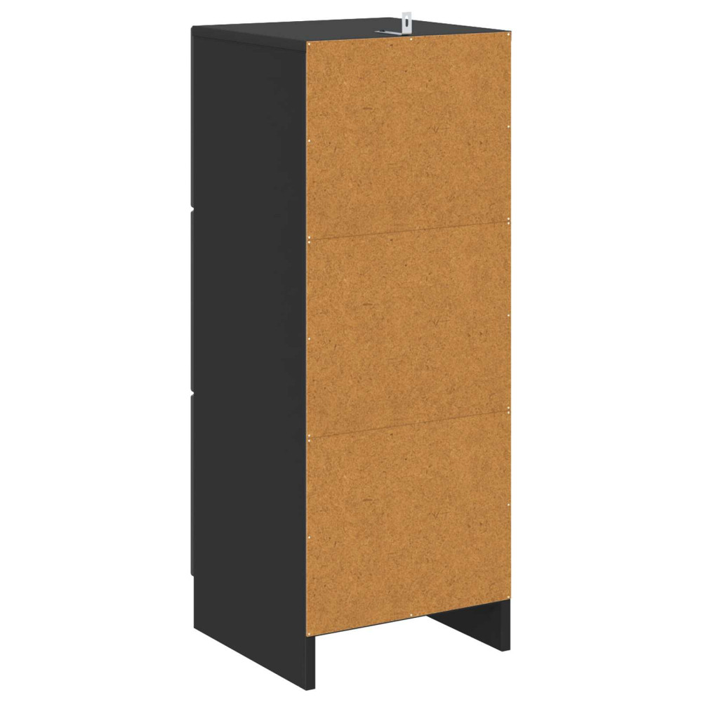 Produktbild för Lådans skåp Svart 33 x 34,5 x 87 cm Konstruerat trä