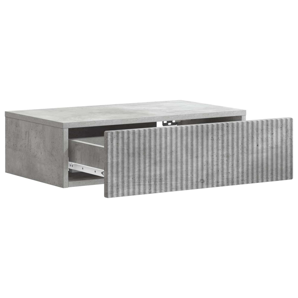 Produktbild för Väggmonterad sidobord Betonggrå 59 x 34,5 x 17 cm