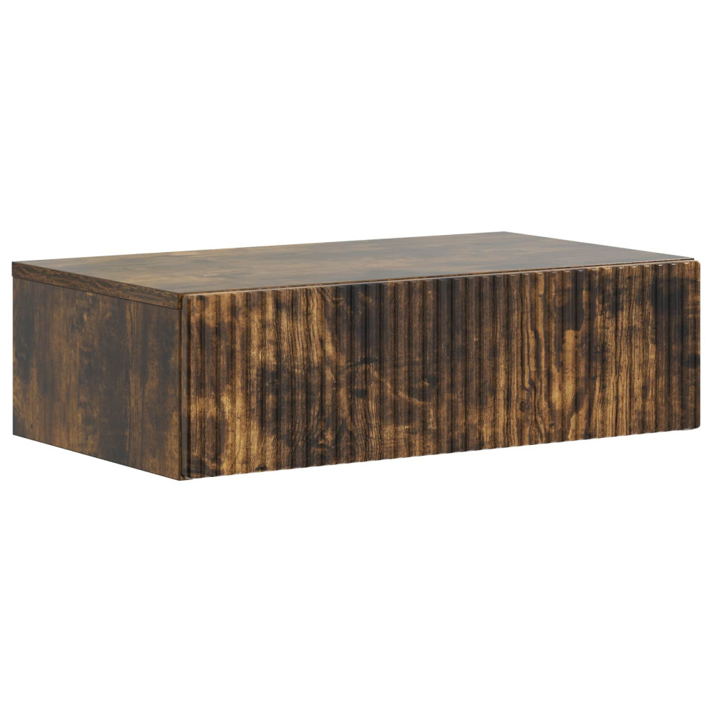 Produktbild för Väggmonterad sidobord Rökt ek 59 x 34,5 x 17 cm Konstruerat trä