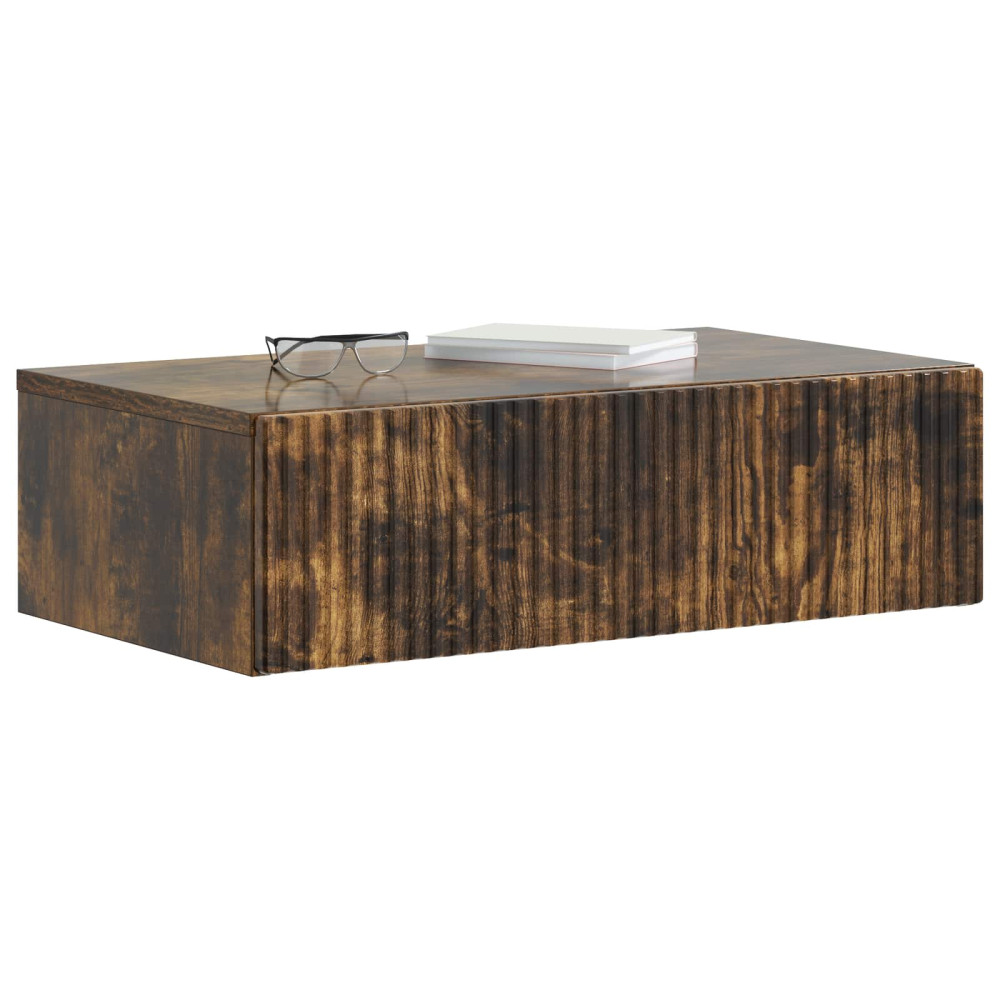 Produktbild för Väggmonterad sidobord Rökt ek 59 x 34,5 x 17 cm Konstruerat trä