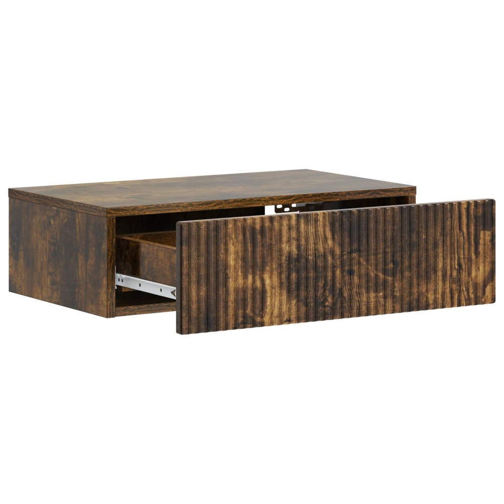 Produktbild för Väggmonterad sidobord Rökt ek 59 x 34,5 x 17 cm Konstruerat trä