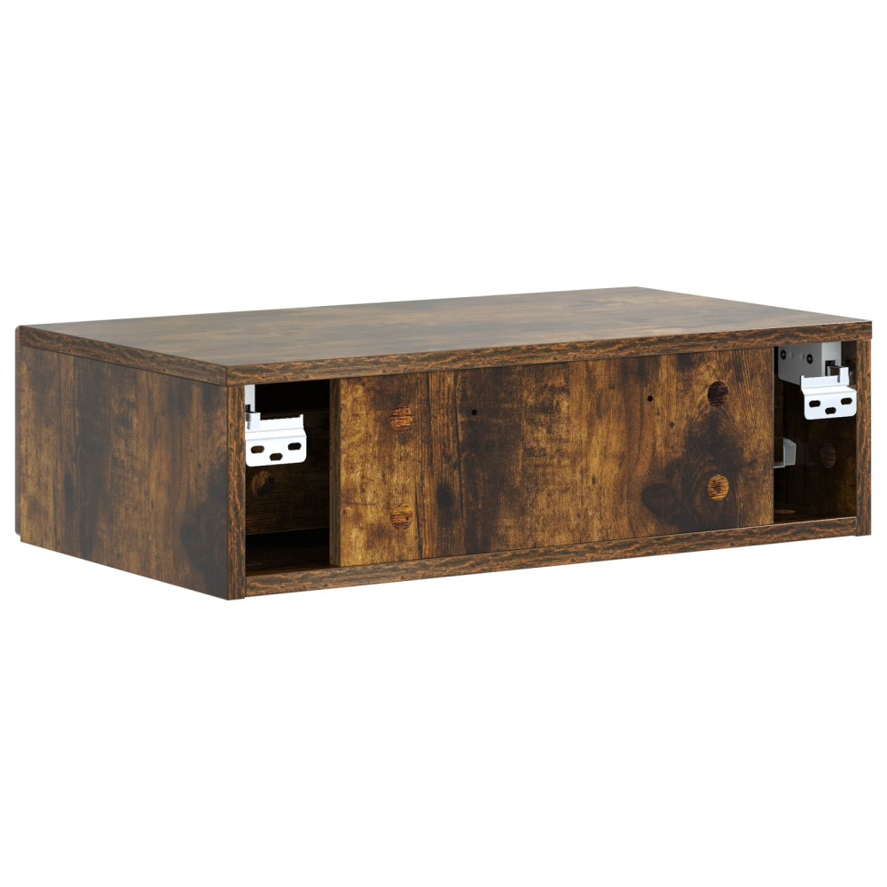 Produktbild för Väggmonterad sidobord Rökt ek 59 x 34,5 x 17 cm Konstruerat trä
