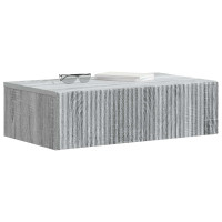 Produktbild för Väggmonterad sidobord Grå sonoma-ek 59 x 34,5 x 17 cm