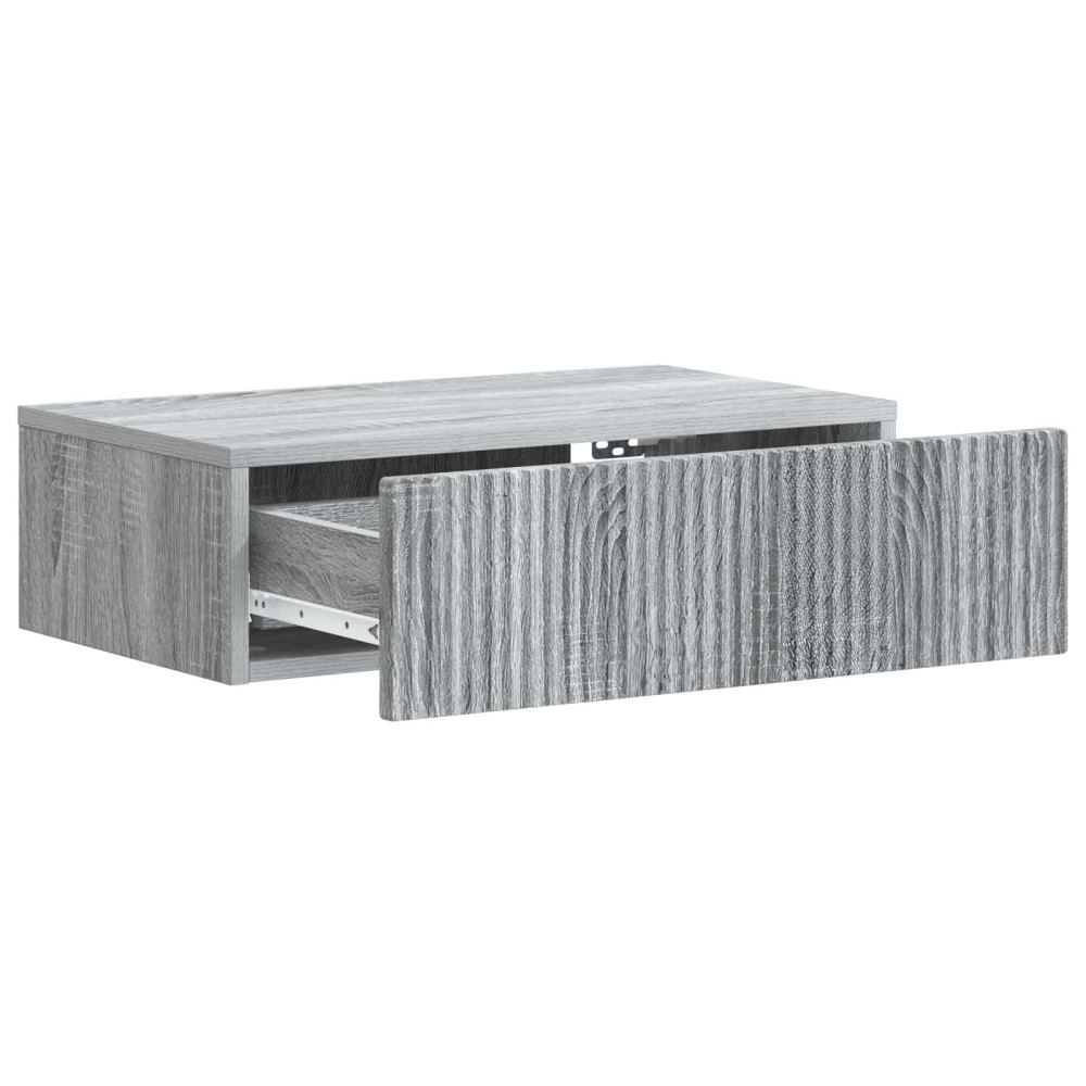 Produktbild för Väggmonterad sidobord Grå sonoma-ek 59 x 34,5 x 17 cm