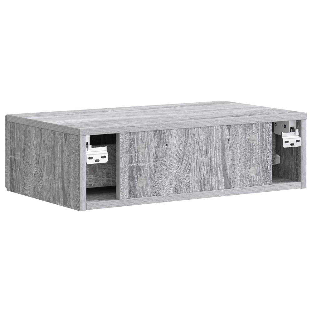 Produktbild för Väggmonterad sidobord Grå sonoma-ek 59 x 34,5 x 17 cm