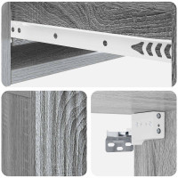 Produktbild för Väggmonterad sidobord Grå sonoma-ek 59 x 34,5 x 17 cm