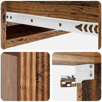 Produktbild för Väggmonterad sidobord Gammalt trä 59 x 34,5 x 17 cm