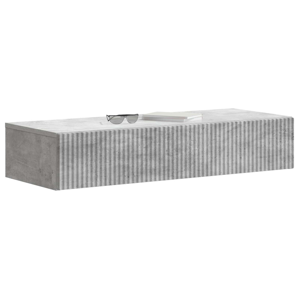 Produktbild för Väggmonterad sidobord Betonggrå 87,5 x 34,5 x 17 cm