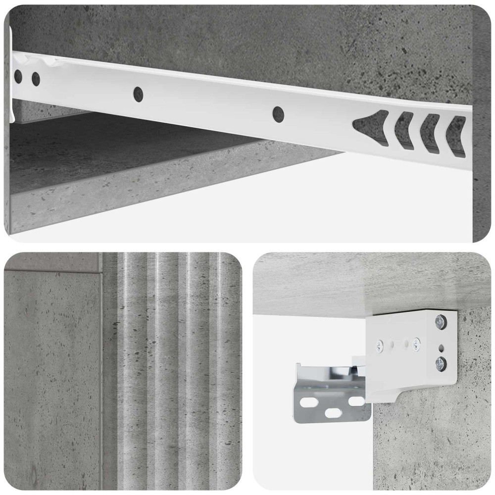 Produktbild för Väggmonterad sidobord Betonggrå 87,5 x 34,5 x 17 cm