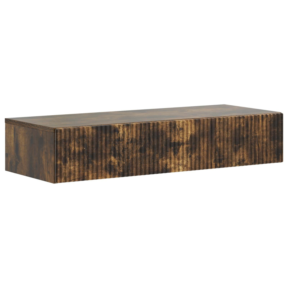 Produktbild för Väggmonterad sidobord Rökt ek 87,5 x 34,5 x 17 cm
