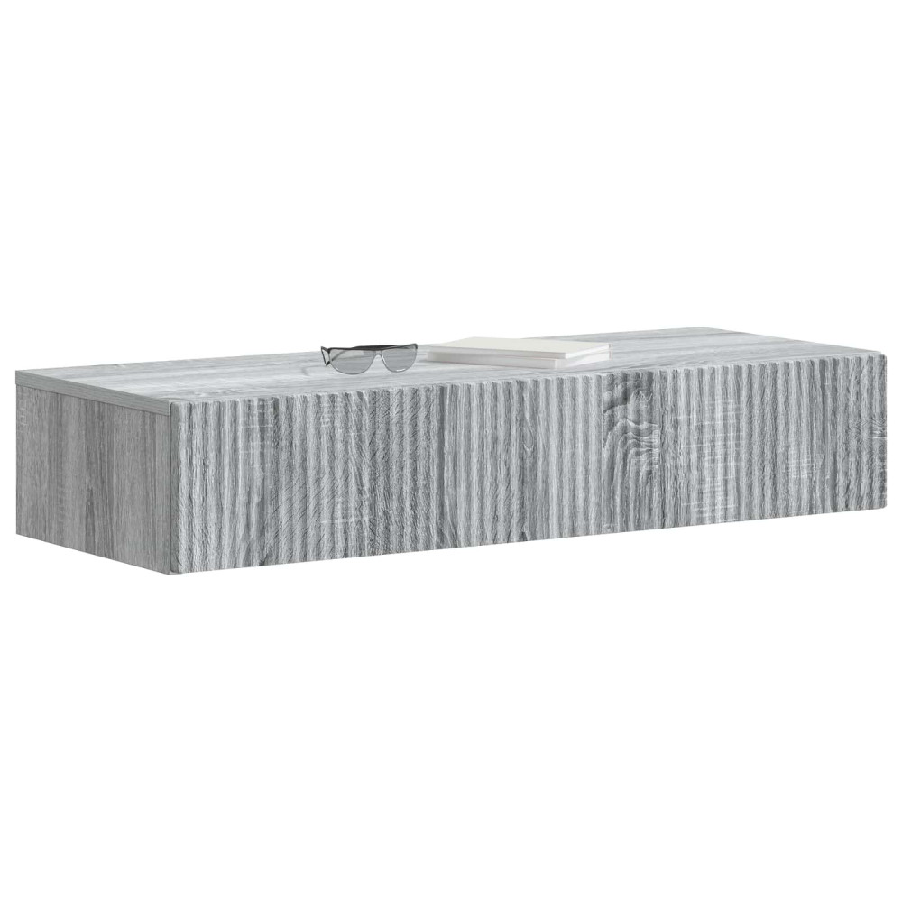 Produktbild för Väggmonterad sidobord Grå sonoma-ek 87,5 x 34,5 x 17 cm