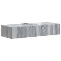 Produktbild för Väggmonterad sidobord Grå sonoma-ek 87,5 x 34,5 x 17 cm